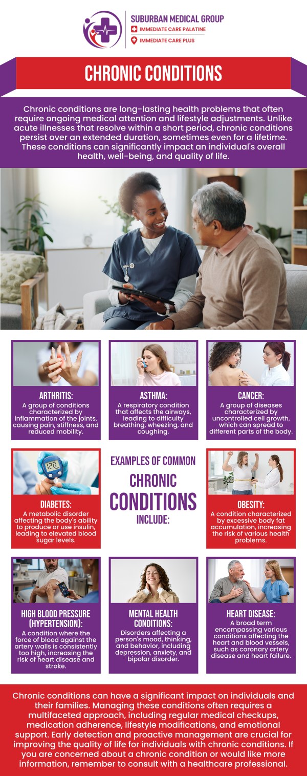 Navigating the daily challenges of a chronic diagnosis can feel overwhelming without a deeply knowledgeable and supportive medical partner by your side. Our experienced team delivers personalized treatment for chronic health conditions to ensure you receive the continuous, proactive care you deserve. Our team takes the time to thoroughly understand your unique medical history, utilizing evidence-based medicine to minimize symptom flare-ups and significantly improve your overall quality of life. For more information, contact us or book an appointment online. We are conveniently located at 888 E Main St, East Dundee, IL 60118.