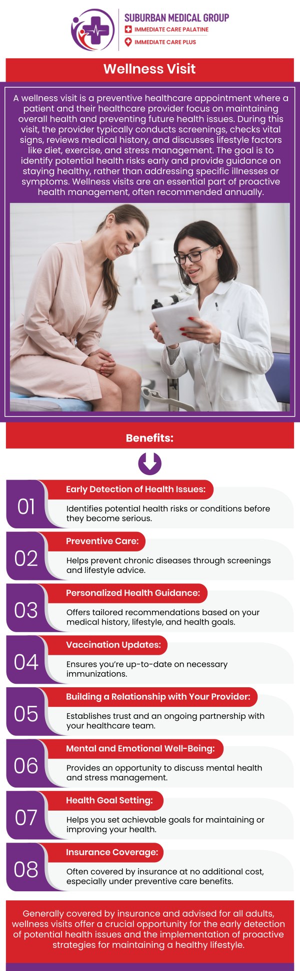 Common questions asked by patients: What is included in a routine wellness checkup? How often should you schedule a wellness checkup? Can wellness checkups help detect health problems early? What should patients bring to a wellness checkup appointment? For more information, contact us or book an appointment online. We are located at 371 W Northwest Hwy, Palatine, IL 60067. We serve patients from Palatine IL, Rolling Meadows IL, Arlington Heights IL, Mount Prospect IL, and surrounding cities. Common questions asked by patients: What is included in a routine wellness checkup? How often should you schedule a wellness checkup? Can wellness checkups help detect health problems early? What should patients bring to a wellness checkup appointment? For more information, contact us or book an appointment online. We are located at 371 W Northwest Hwy, Palatine, IL 60067. We serve patients from Palatine IL, Rolling Meadows IL, Arlington Heights IL, Mount Prospect IL, and surrounding cities.