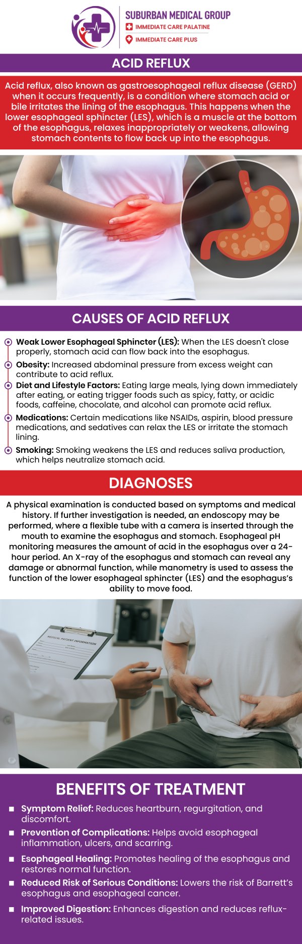 Common questions asked by patients: What is acid reflux (GERD) and how does it develop? What are the most common symptoms of GERD? What foods and drinks can trigger acid reflux? What lifestyle changes can help manage acid reflux symptoms? When does acid reflux require medical treatment or medication? For more information, contact us or book an appointment online. We are located at 371 W Northwest Hwy, Palatine, IL 60067. We serve patients from Palatine IL, Rolling Meadows IL, Arlington Heights IL, Mount Prospect IL, and surrounding cities. Common questions asked by patients: What is acid reflux (GERD) and how does it develop? What are the most common symptoms of GERD? What foods and drinks can trigger acid reflux? What lifestyle changes can help manage acid reflux symptoms? When does acid reflux require medical treatment or medication? For more information, contact us or book an appointment online. We are located at 371 W Northwest Hwy, Palatine, IL 60067. We serve patients from Palatine IL, Rolling Meadows IL, Arlington Heights IL, Mount Prospect IL, and surrounding cities.