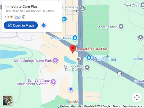 Directions From Your Location to Immediate Care Plus in East Dundee, IL